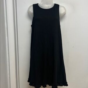 J.Crew Black 100% Wool Sleeveless Ruffle Hem Dress – Size Medium